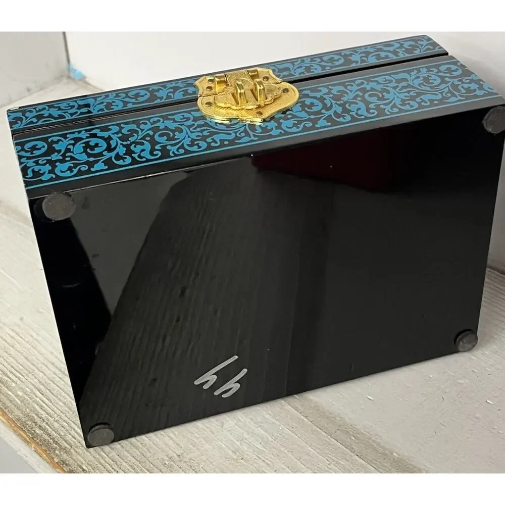 Handmade Traditional Polished Lacquerware Jewelry Storage Box - Floral Painting